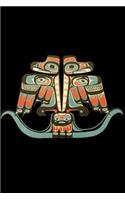 Thunderbird Notebook: Native American, Northwest Indian Haida Tribe Art - Lined 120 Pages 6x9 Journal