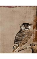 Journal: 8.5 X 11 202 Lined Pages Owl Animal Bird Notebook