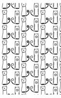 Journal Notebook For Cat Lovers Funny Tall Cats Pattern 1: 110 Page Plain Blank Journal For Drawing, Writing, Doodling In Portable 6 x 9 Size.(16 Wordworthy Series Unlined)
