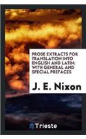 Prose Extracts for Translation Into English and Latin