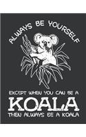 Notebook: Always Be Yourself Except When You Can Be A Koala Journal & Doodle Diary; 120 College Ruled Pages for Writing and Drawing - 8.5x11 in.