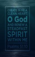 Create in Me a Clean Heart, O God. And Renew a Steadfast Spirit Within Me. Psalms 51: 10: Prayer Journal for Men Depicting a Bible Verse Against a Minimalistic Background - 8x10 with 120 Journal-Lined Pages