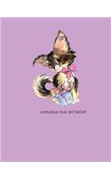Chihuahua Dual Notebook: Half Graph Paper 5x5 (Four Squares Per Inch 0.20 X 0.20) and Half Blank Paper on Same Page: Coordinate, Quadrille, Quad Ruled, Isometric Graph Grid 