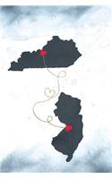 Kentucky & New Jersey: Long Distance Out of State Notebook - Blank Lines