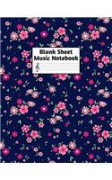 Blank Sheet Music Notebook: Easy Blank Staff Manuscript Book Large 8.5 X 11 Inches Musician Paper Wide 12 Staves Per Page for Piano, Flute, Violin, Guitar, Trumpet, Drums, Cell