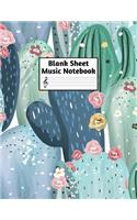 Blank Sheet Music Notebook: Easy Blank Staff Manuscript Book Large 8.5 X 11 Inches Musician Paper Wide 12 Staves Per Page for Piano, Flute, Violin, Guitar, Trumpet, Drums, Cell