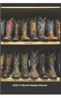 Plan On It 2020 Weekly Calendar Planner - Two Step Cowboy Boots: January 2020 thru March 2021 15 Month Year and Date Agenda Notebook