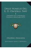 Delle Homelie Del R. D. Onofrio, Part 1: Zarrabini Da Cutignuola Canonico Regolare (1575)(Italian)