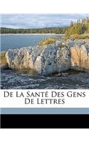 De la santé des gens de lettres