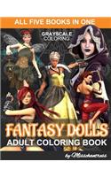 Grayscale Coloring Fantasy Dolls Vol. 1 - 5 Collection