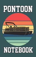 Pontoon Notebook: Pontoon silhouette retro vintage sunset funny boaters or boat driving lovers gift Notebook / journal