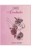 Chaos Coordinator To Do List: Disney Peter Pan Tinkerbell Flowers Floral Outline To Do & Dot Grid Matrix Notebook for Girls Teens Kids Journal College Blank Lined 110 Pages of 8.