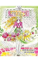 Spring St 2020 Weekly Planner: 120 page dated weekly planner, letter size, with a beautiful illustration on the cover.