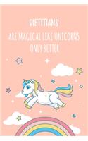 Dietitians Are Magical Like Unicorns Only Better: 6x9" Dot Bullet Notebook/Journal Funny Gift Idea For Dental, Oral Health Assistants