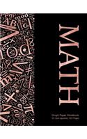 Math Graph Paper Notebook 1/2 inch squares 120 pages