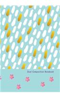 Dual Composition Notebook: Half College Ruled-Half Graph 5x5 Paper Styles on One Sheet to Get Creative: Coordinate, Grid, Squared, Math Paper, Plot Designs, Craft Projects, Wr