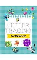 Letter Tracing Workbook: Letter Tracing Practice Book For Preschoolers, Kindergarten (Printing For Kids Ages 3-5)(5/8" Lines, Dashed)(V6)