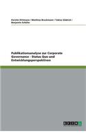 Publikationsanalyse zur Corporate Governance - Status Quo und Entwicklungsperspektiven