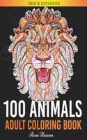 100 Animals Adult Coloring Book