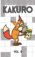 Kakuro Puzzles Vol 9: With solution, 2 puzzles per page, Cross Sums 10x10