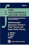 Mathematical Quantum Theory I: Field Theory and Many-Body Theory(CRM Proceedings & Lecture Notes)