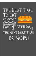 The Best Time To Eat Pastrami Sandwich Was Yesterday The Next Best Time Is Now: 100 page Recipe Journal 6 x 9 Food Lover journal to jot down your recipe ideas and cooking notes