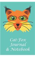Cat-Fox Journal & Notebook: Premium Blank Lined Notebook- Matte Blue Cover