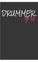Notebook: College Ruled 6x9 120 Pages Drummer Girl