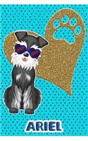 Schnauzer Life Ariel: College Ruled Composition Book Diary Lined Journal Blue