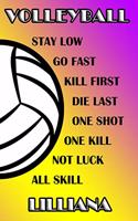 Volleyball Stay Low Go Fast Kill First Die Last One Shot One Kill Not Luck All Skill Lilliana