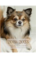 2019-2023 Five Year Planner Puppy Dog Gratitude Monthly Schedule Organizer