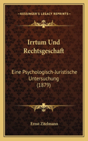 Irrtum Und Rechtsgeschaft