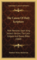 Canon Of Holy Scripture