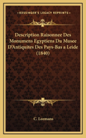 Description Raisonnee Des Monumens Egyptiens Du Musee D'Antiquites Des Pays-Bas a Leide (1840)
