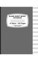 Blank Sheet Music Notebook (Gray)