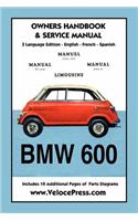BMW 600 Limousine 1957- 59 Owners Manual & Service