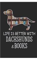 Easily Distracted By Dachshunds and Books Notebook/Journal 6x9 100 Pages