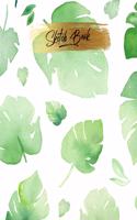 Sketch Book: Green Leaves Sketchbook Large Blank Notebook for Drawing, Painting, Doodling or Sketching