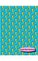 Graph Paper Notebook: 80s 90s Retro Themed - 5x5 Ruled - Large (8.5" x 11") 120 pages - Blue Cover with Yellow Lightening Bolts