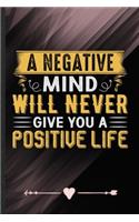 A Negative Mind Will Never Give You a Positive Life