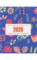 Pretty Simple 2020 Weekly and Monthly Planner: Calendar Schedule Views + Academic Organizer + Federal Holidays in USA 2020 Pretty Simple Planners Navy Floral Cover Very Simple Design Yearly Journ