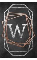 Chalkboard Foiling Minimalist Letter Notebook - W