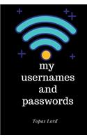 My Usernames And Passwords Book