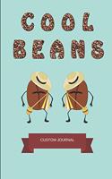 Cool Beans (Custom Journal): Funny Notepad for Coffee Lovers and Coffee Drinkers, 2 in 1 Half-Lined and Half-Blank Paper Notebook Featuring Colombian Coffee Bean Figures