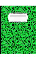 Graph Composition 100 Pages 4x4 Graph (0.25 in. squares) 7.44 x 9.69 in.: Dragons All Over Green Marble Graph Composition Notebook 7.44 x 9.69 in 100 pages for boys, girls, kids, students, teachers (Funny Dragon Silhouette