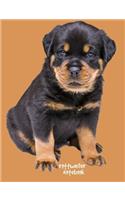 Rottweiler Notebook: 7.44 x 9.69 inch, wide ruled composition book, blank lined journal, 200 pages