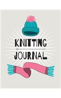 Knitting Journal: Half Ruled, Half 4:5 Ratio Graph Paper, Large Knitting Project Notebook, Bobble Hat Design.