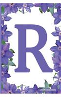 Monogram Journal - Initial R (Purple Flower): 6" x 9", Monogram Initial Lined Journal, Durable Cover,150 Pages For Writing, Notes (Journal, Notebook)