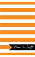 Notes & Stuff Lined Notebook With Tangerine Striped Pattern Cover