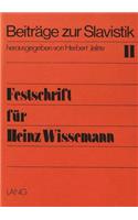 Festschrift fuer Heinz Wissemann